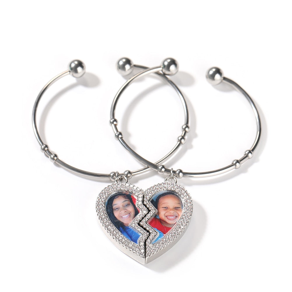 "Piece of My Heart" Magnetic Photo Pendant Bracelet