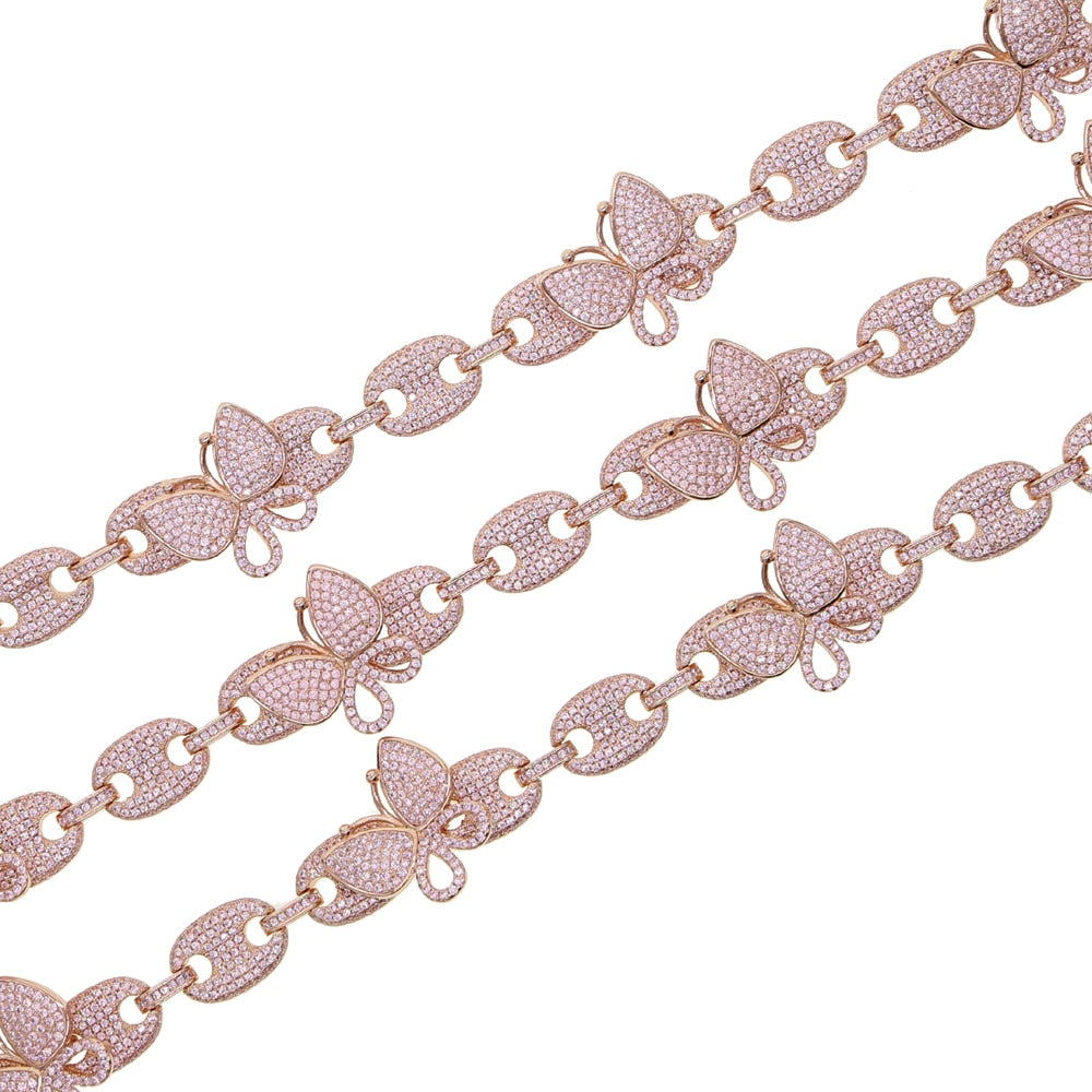 Princess Pink Butterfly Choker Necklace
