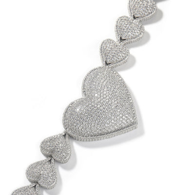 Big Heart Micro Pave Necklace
