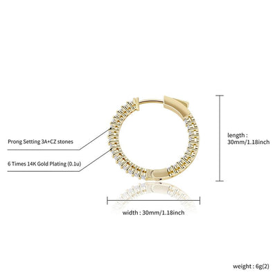 Classic Prong Setting Hoop Earrings