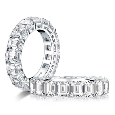 The Lover's Emerald Cut Eternity Band