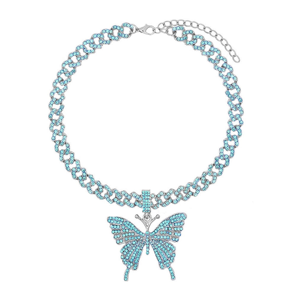 Crystal Butterfly Pendant Necklace – 8th Ave Jewelry