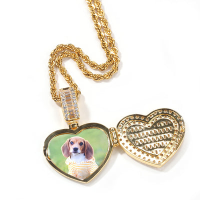 Heart Shape Custom Photo Locket Necklace