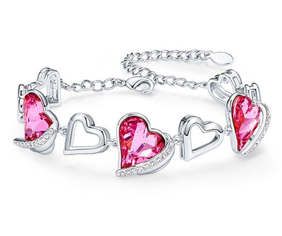 Embellished With Crystals Heart Bracelet
