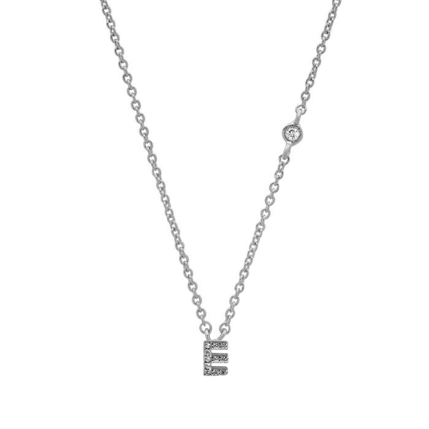 Initial Sterling Silver Zircon Necklace