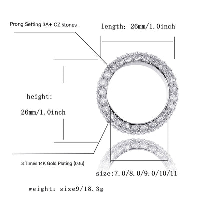 5 Row Pave Setting Ring