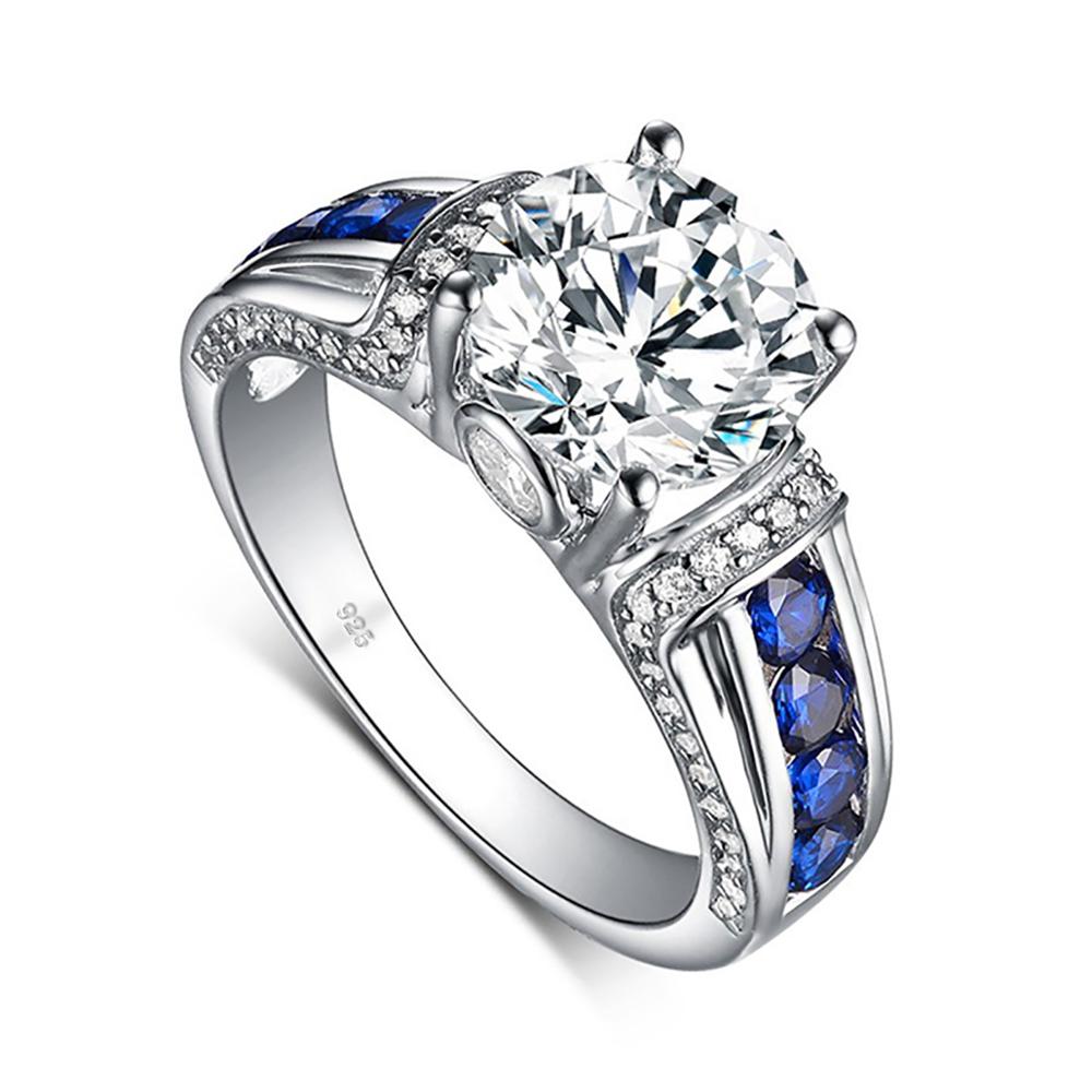 Classic Round Sapphire & Moissanite Ring