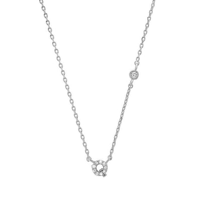 Initial Sterling Silver Zircon Necklace