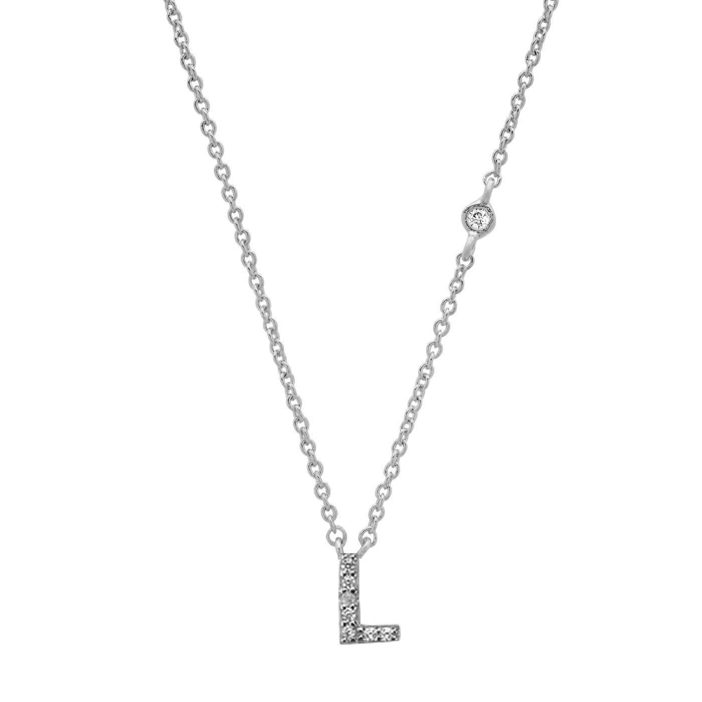 Initial Sterling Silver Zircon Necklace