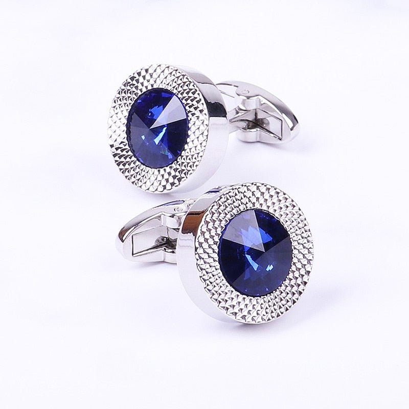 Blue Crystal Cone Cufflinks