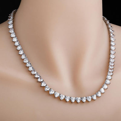 Lovely Hearts Cubic Zirconia Necklace