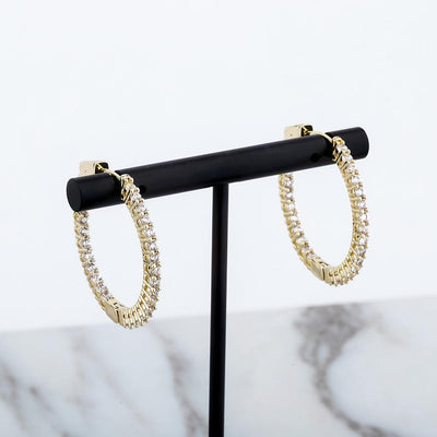 Classic Prong Setting Hoop Earrings