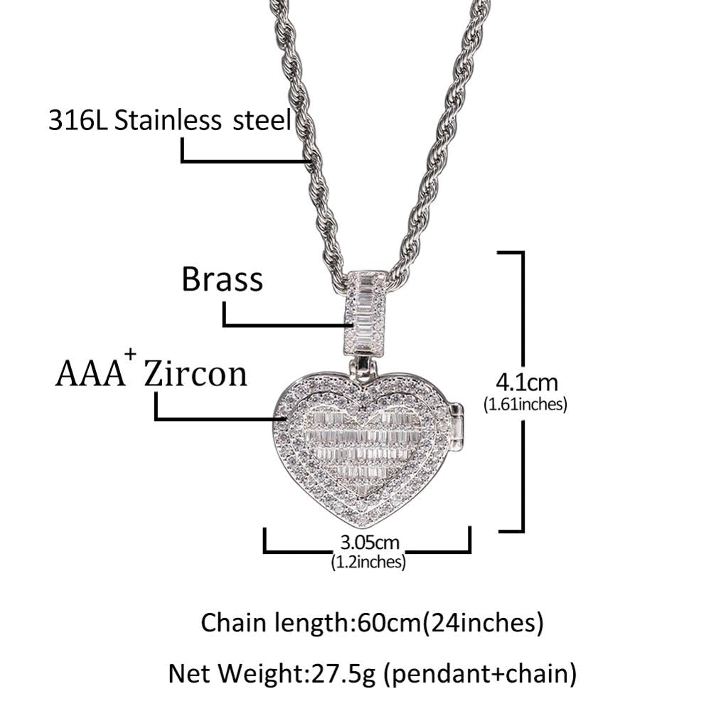 Heart Shape Custom Photo Locket Necklace