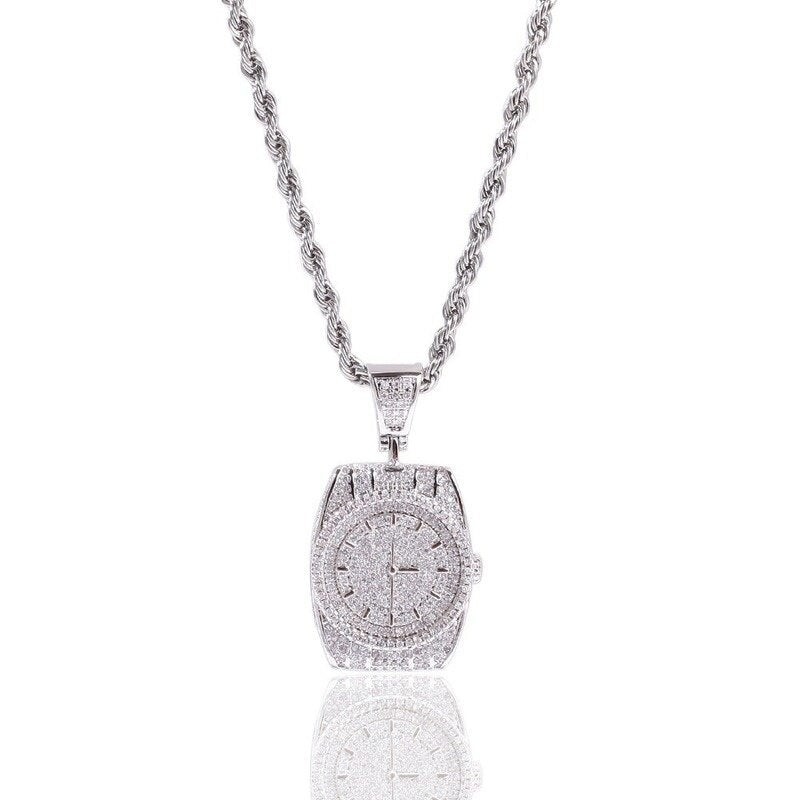 Icy Pocket Watch Necklace