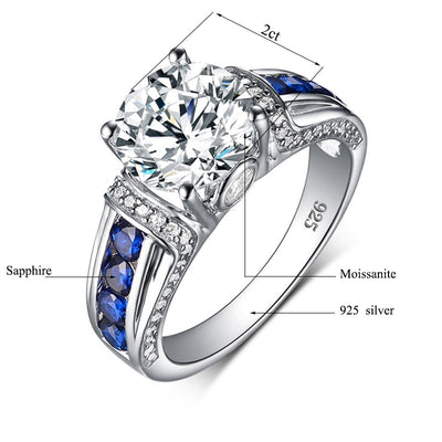 Classic Round Sapphire & Moissanite Ring