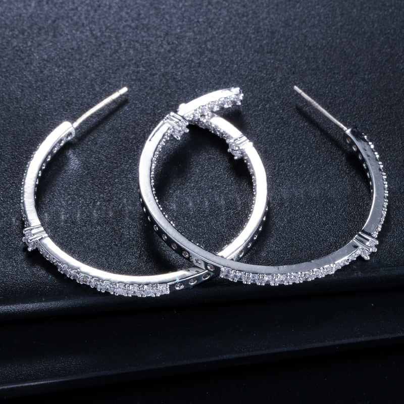 Open Hoop Silver Earrings