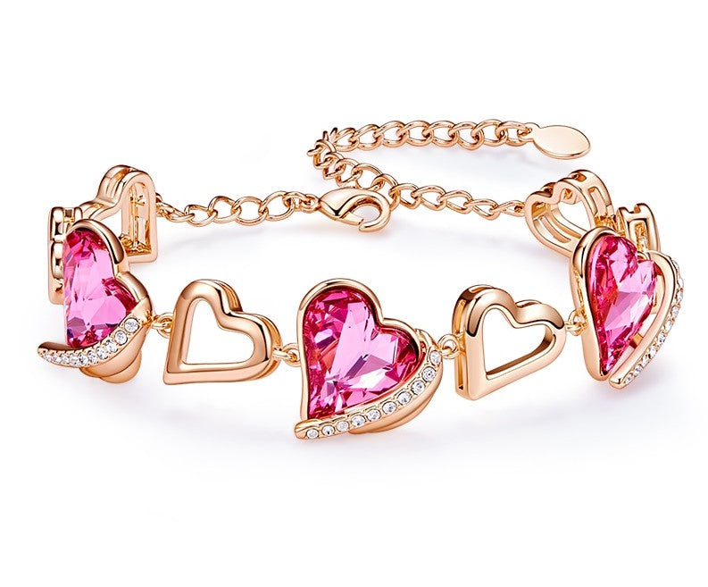 Embellished With Crystals Heart Bracelet