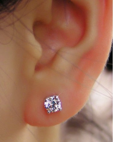 White Gold Classic Stud Earrings