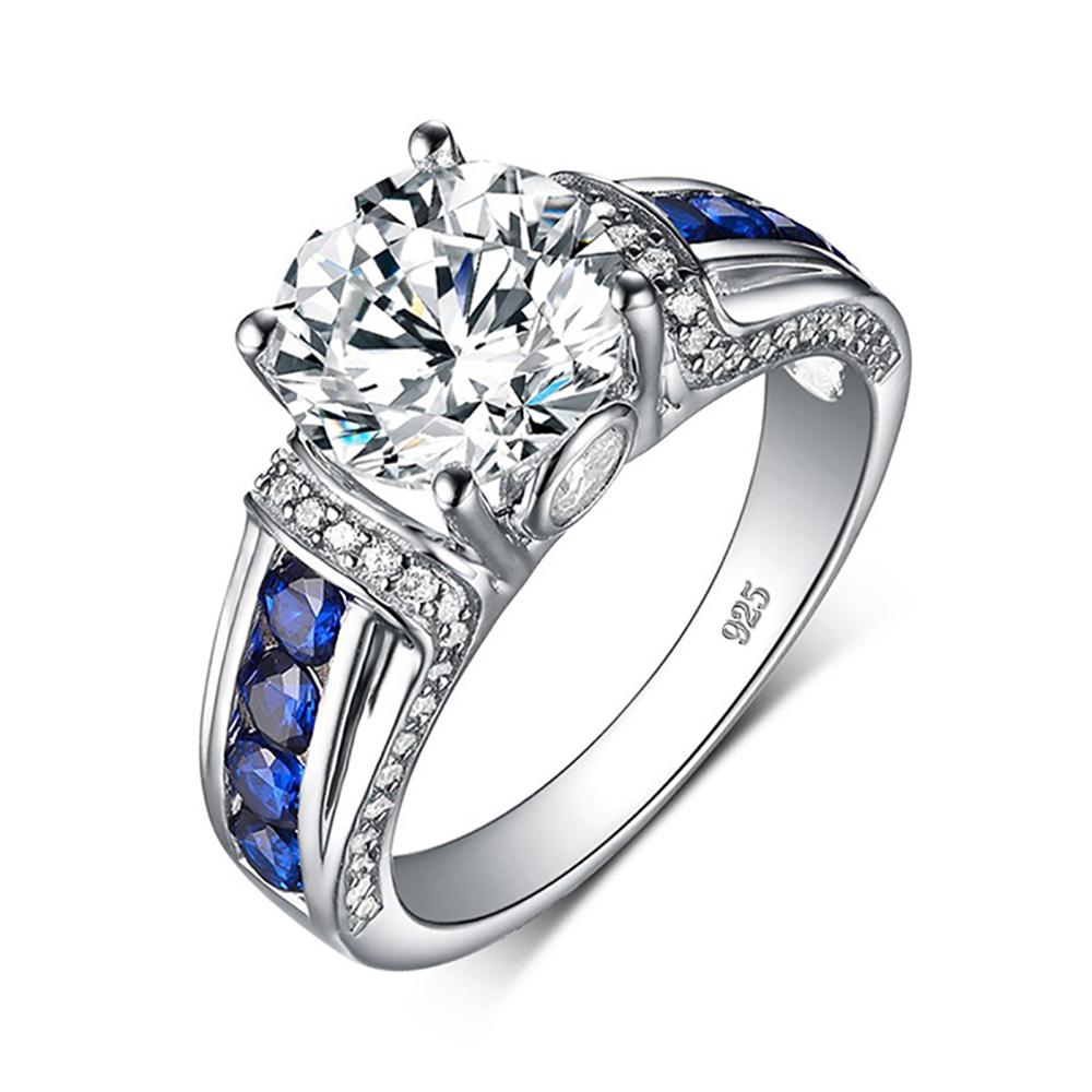 Classic Round Sapphire & Moissanite Ring