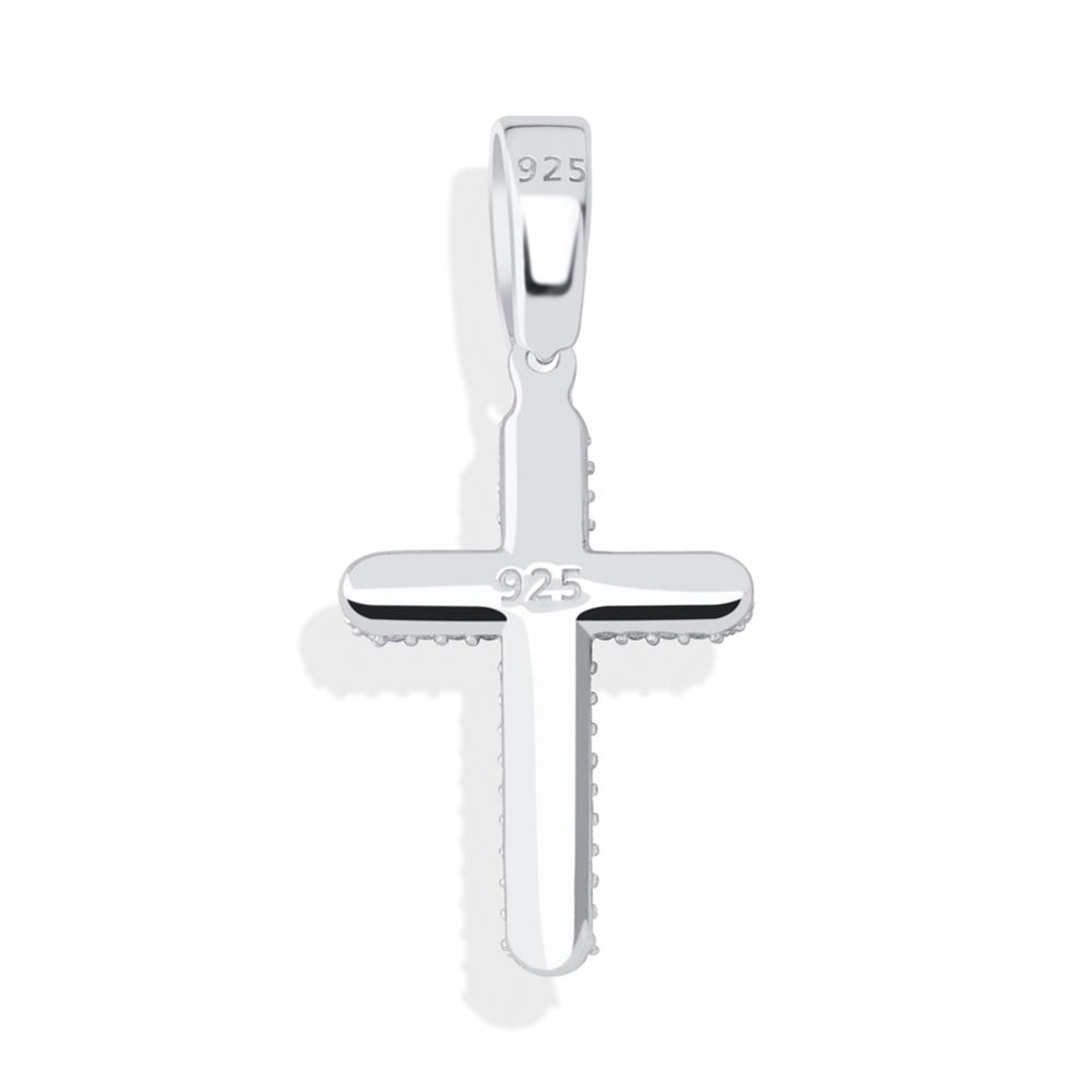 Silver Iced Zircon Cross Pendant