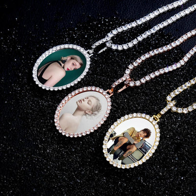 Custom Oval Photo Pendant Necklace