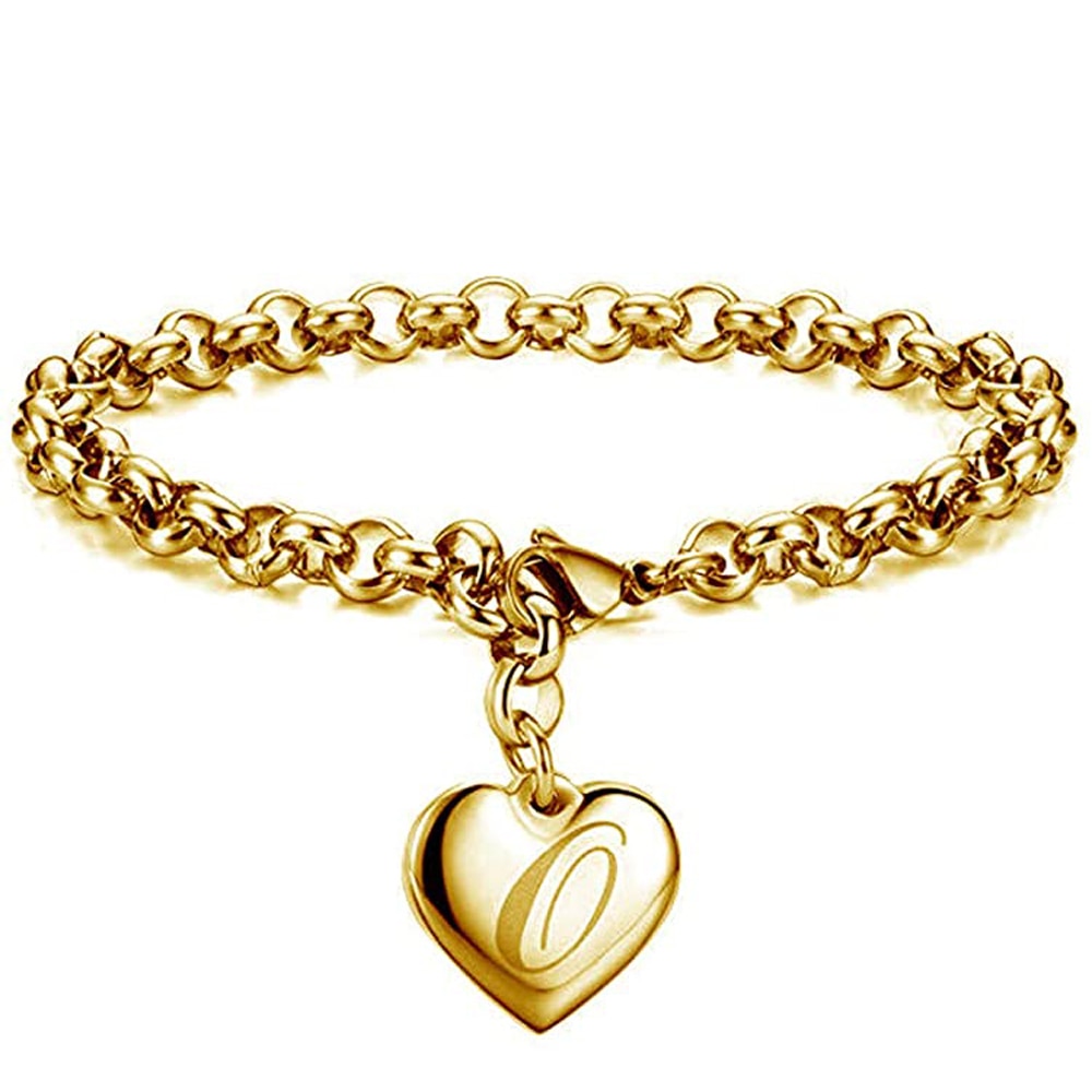 Initial Charm Gold-Color Bracelets