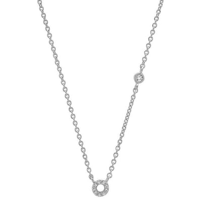 Initial Sterling Silver Zircon Necklace