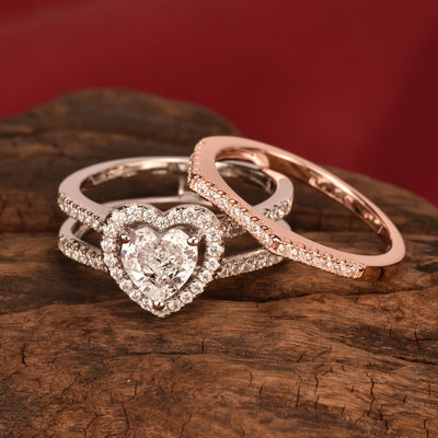 Romantic Heart 2PC Ring Set