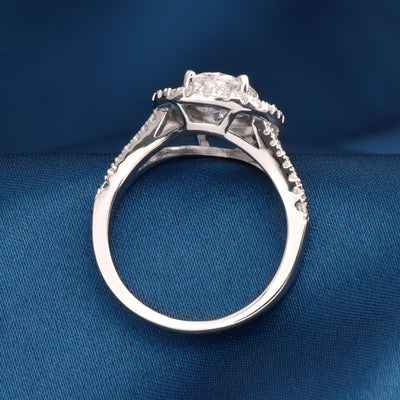 Halo Oval Zircon Engagement Ring