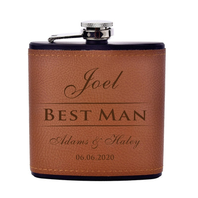 Personalized Leather Flask