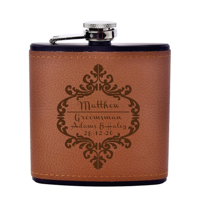 Personalized Leather Flask