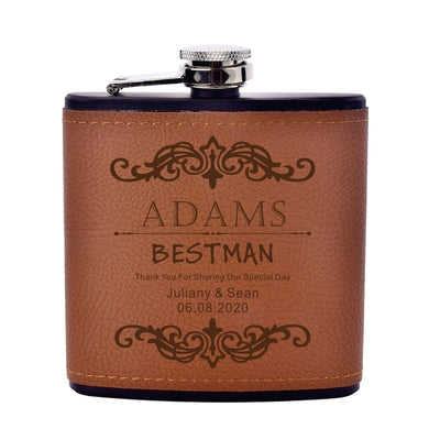 Personalized Leather Flask