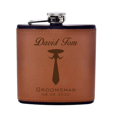 Personalized Leather Flask