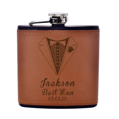 Personalized Leather Flask