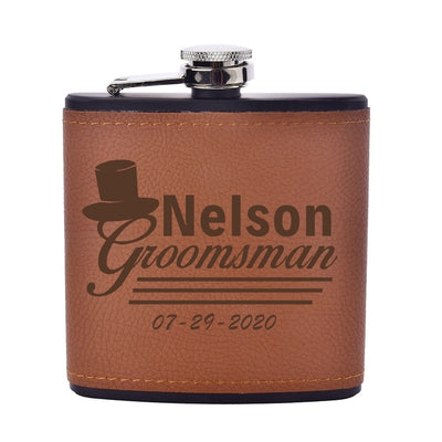 Personalized Leather Flask