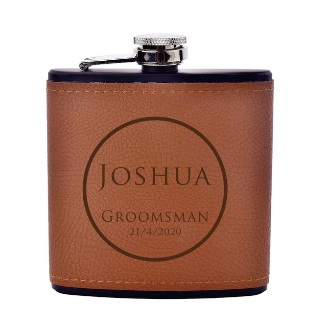 Personalized Leather Flask