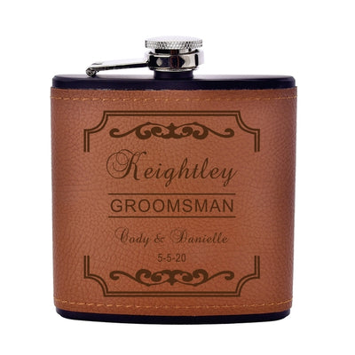 Personalized Leather Flask