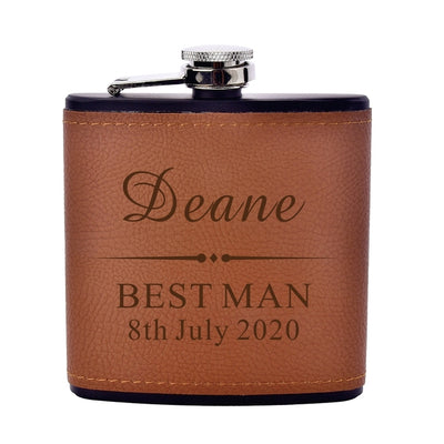 Personalized Leather Flask