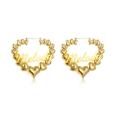 Personalized Heart Name Earrings