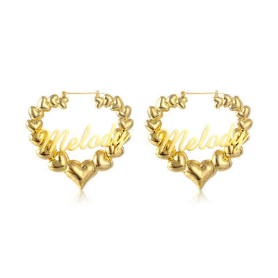 Personalized Heart Name Earrings