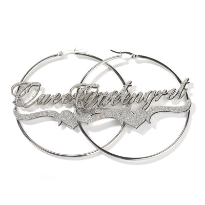 Personalized Bling Hoop Earrings