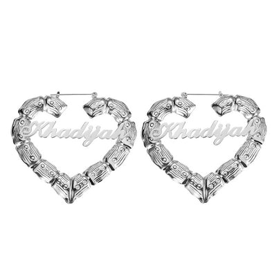 Heart Shape Custom Name Earrings